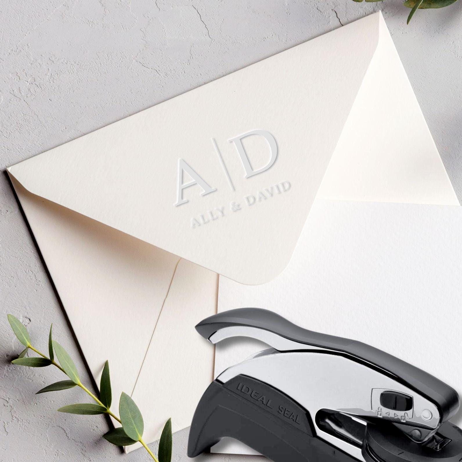 Custom Wedding Embosser Initials, Names, Personalized Envelope Seal for Couples Monogram Embosser Wedding Invite Envelope, Engagement Gift