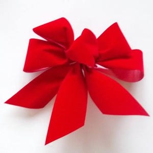 Red Bows for Decorating, Set of 6, Christmas Decoration, Christmas Tree Bows, Gift Wrap Bows, Small Tree Bows, Red Satin Bows