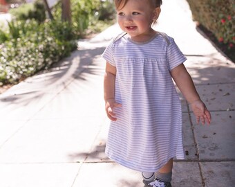 Organic Cotton Jersey Baby Girl Dress SET (2 PACK), Short Sleeve - Super Soft, Lightweight, Natural, Pure, Cozy, Non-Toxic, Eco-Friendly