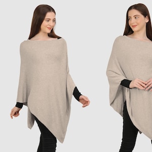 Poncho orgánico de cuello barco para mujer - 9 colores