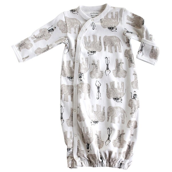 100% Organic Cotton Baby Kimono Sleeper Gown with Mitten Cuffs, Wearable Blanket, Super Soft, Cozy, Comfy, Convenient