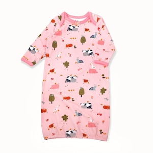 SALE-Farm Baby Girl Sleep Gown (Organic Cotton)- Super Soft, Pure, Natural, Comfy, Baby Shower Gift