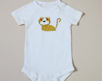 Baby Applique Romper Bodysuit, Short Sleeve, Organic Cotton Jersey, Super Soft, Lightweight, Cozy, Eco-friendly