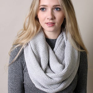 Women's RIB KNIT infinity Scarf, 100% Organic Cotton, Super Soft, Warm, Thick, Cozy, All-Season, Breathable, Eco-Friendly 8 COLORS image 2