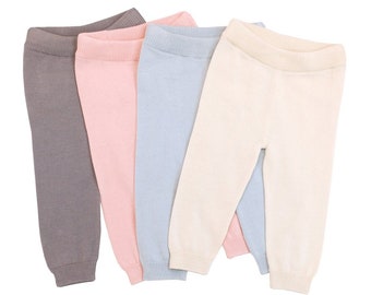 Baby Sweater Knit Legging Pants - 100% Organic Cotton, Pocket, Soft, Cozy, Comfy, Non-Toxic, Eco-Friendly