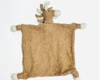 HORSE - Organic SHERPA Lovey Baby Security Blanket Cuddle Cloth