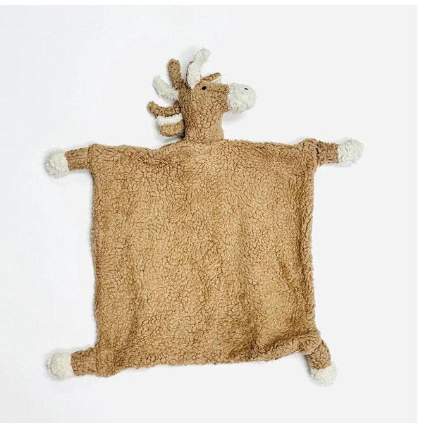 HORSE - Organic SHERPA Lovey Baby Security Blanket Cuddle Cloth