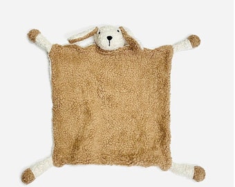 DOG - Organic SHERPA Lovey Baby Security Blanket Cuddle Cloth