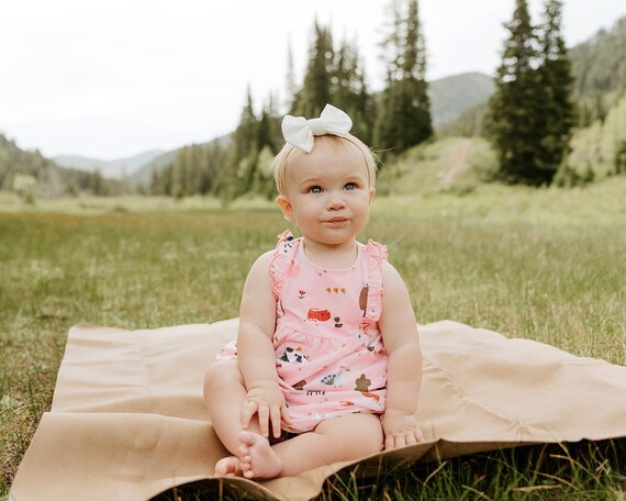 Sale farm Ruffle Dress Bloomer SET organic Cottonsuper Soft Comfy Cute Eco friendly Etsy UK