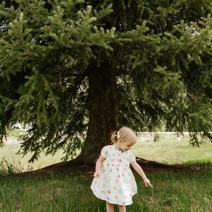 Veggie Puff Sleeve Muslin Dress Bloomer Organic MuslinSuper Soft, Comfy, Cute, Eco-friendly image 3