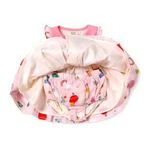 SALE-Fly Away Balloon Collar & Button DressBloomer Set Organic Muslin Super Soft, Comfy, Cute, Eco-friendly image 5