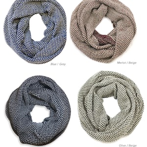 Men's Knit Infinity Scarf 8 Colors, 100% Organic Cotton, Super Soft, Lightweight, Chunky, Thick, Warm, Cozy, Breathable, Eco-Friendly image 6