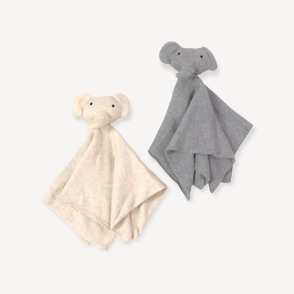 Elephant Organic Baby Lovey Security Blanket Cuddle Cloth (2 colors)