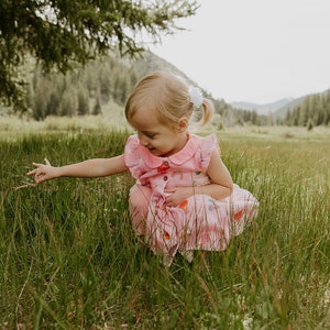 SALE-Fly Away Balloon Collar & Button DressBloomer Set Organic Muslin Super Soft, Comfy, Cute, Eco-friendly image 3