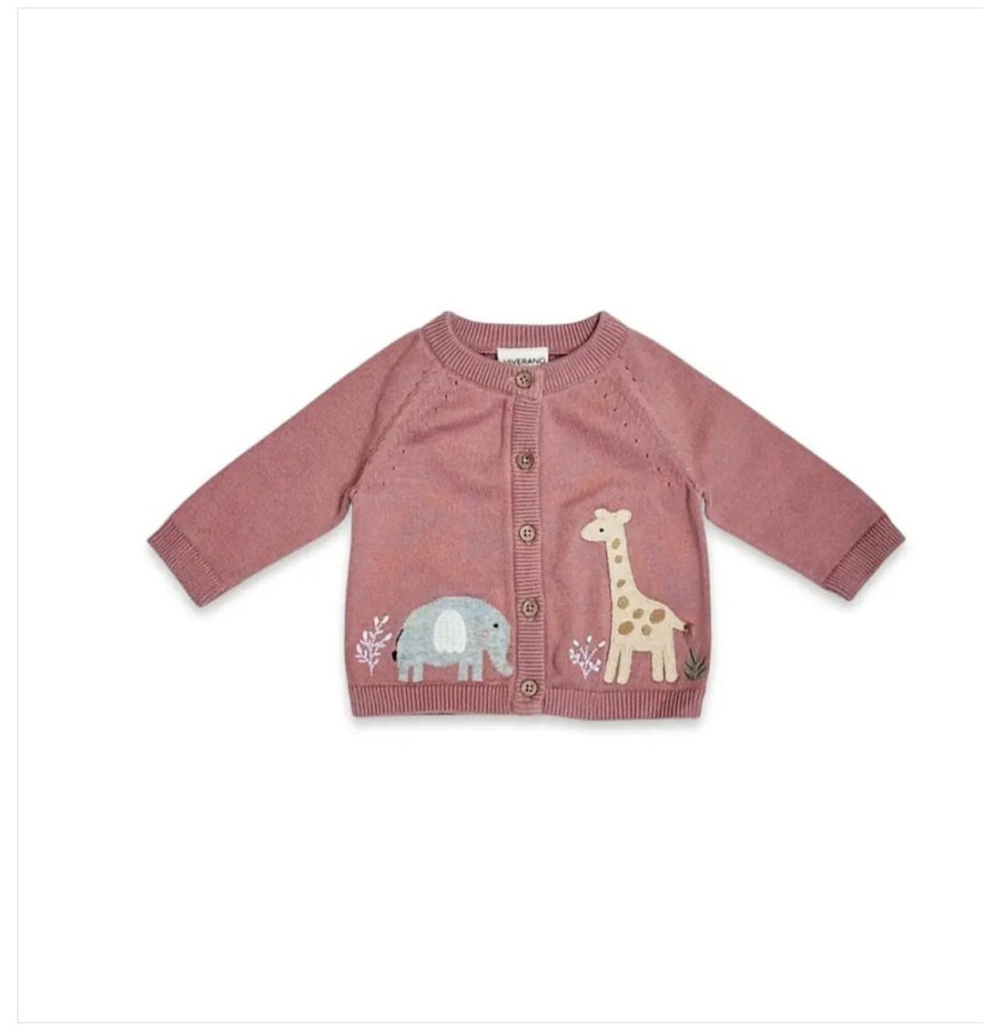 Elephant Giraffe Baby Cardigan Sweater organic 2 Colors Etsy