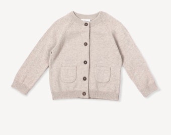 Earthy Knit Baby Button Cardigan Sweater (Organic Cotton) Super Soft, cozy, Natural, Comfy, Eco-friendly
