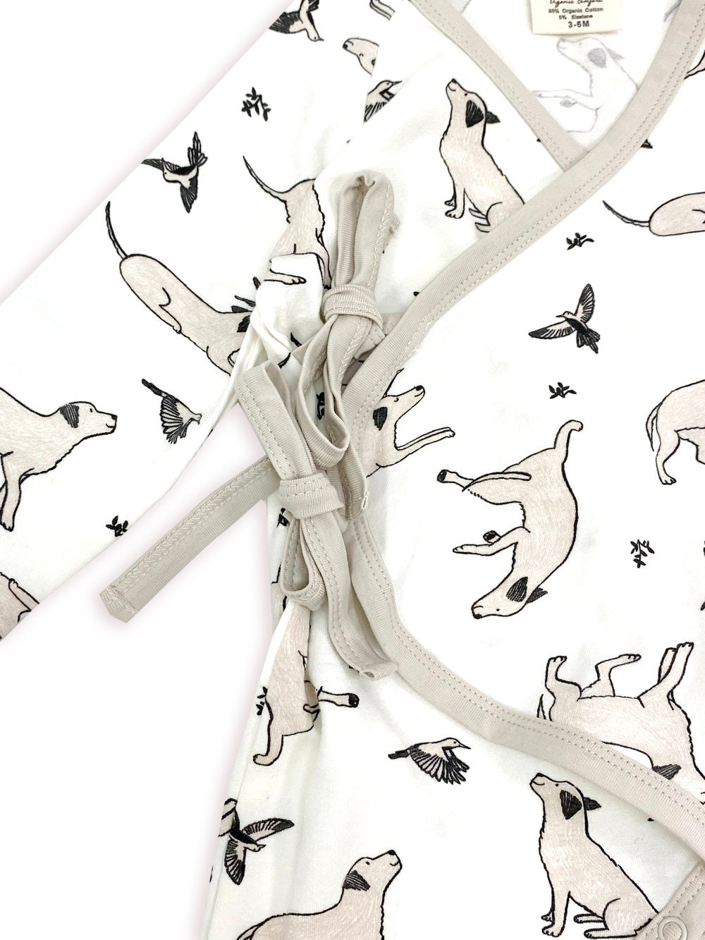 Organic Cotton Baby Kimono Romper Coverall DOG Print Super Etsy