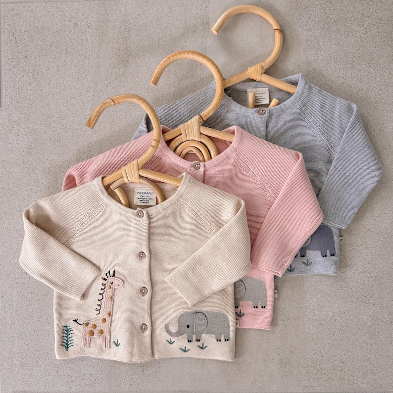Baby Elephant Giraffe Cardigan main image 0
