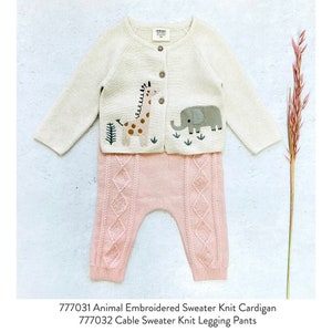 Animal Safari Embroidered Sweater Knit Cardigan Super Soft 100% Organic Cotton, Knitted, Warm, Cozy, Luxurious, Eco-Friendly image 3