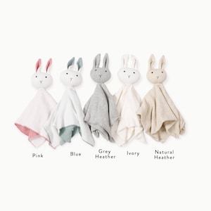 Bunny Organic Baby Lovey Toy Security Blanket Cuddle Cloth (6 colors)