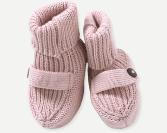 Organic Cotton Baby Booties Earthy Sweater Knit, Super Soft, cozy, Natural, Comfy, Eco-friendly