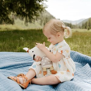 Veggie Puff Sleeve Muslin Dress Bloomer Organic MuslinSuper Soft, Comfy, Cute, Eco-friendly image 4