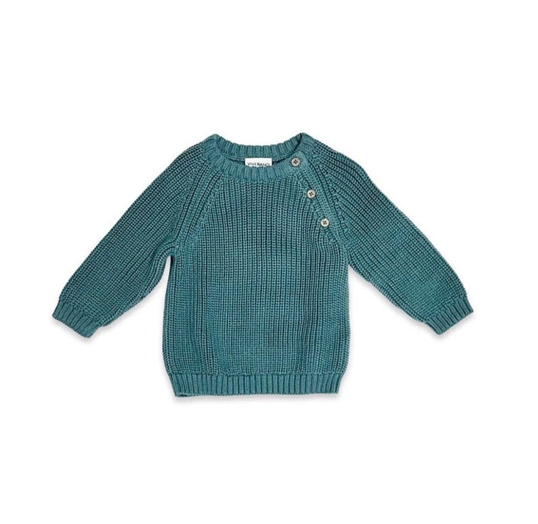 Classic Chunky Knit Baby Pullover Sweater organic Cotton Etsy