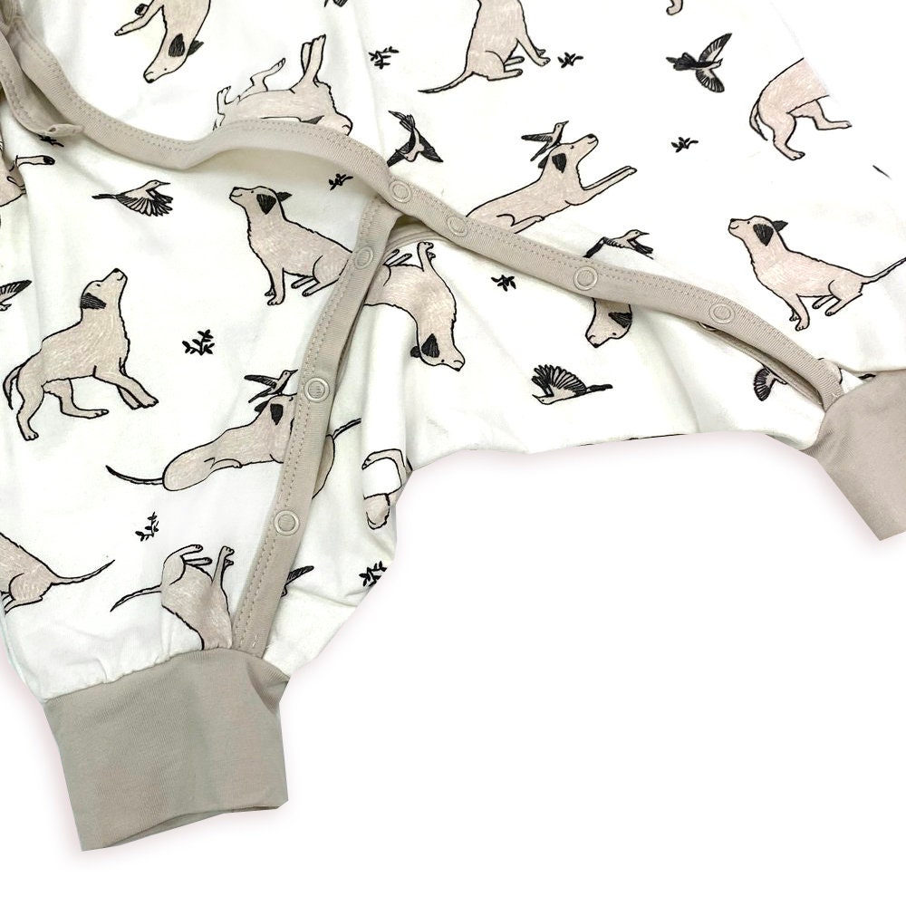 Organic Cotton Baby Kimono Romper Coverall DOG Print Super Etsy