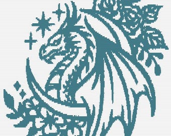 Smok: cyfrowy wzór na mozaikę szydełkową