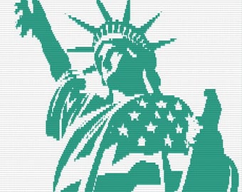 Lady Liberty: digital overlay mosaic crochet pattern