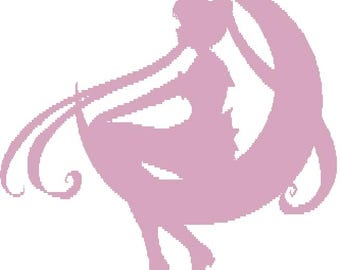 Anime Moon Girl: cyfrowy wzór na szydełkową mozaikę