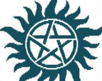 Pentagram: cyfrowy wzór mozaikowy na szydełku