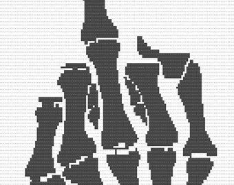 El Dedo: patrón de ganchillo de mosaico con superposición digital