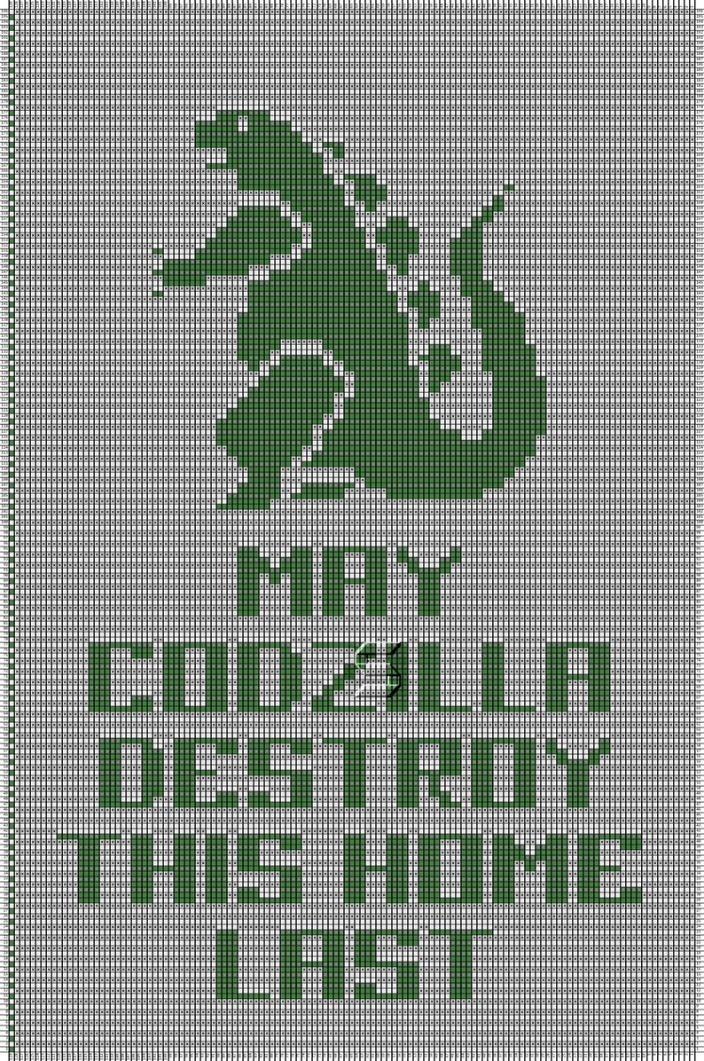 Godzilla Mosaic Crochet Pattern - Etsy