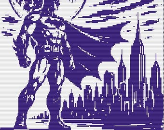 Obrońca Gotham (wzór na szydełkową mozaikę)