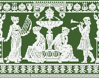 Greccy muzycy: cyfrowy wzór na mozaikę szydełkową