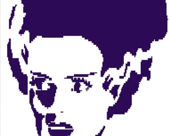 La novia de Frankenstein: patrón de ganchillo de mosaico superpuesto digital