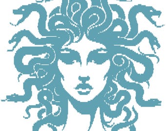 Medusa: patrón de ganchillo de mosaico superpuesto digital
