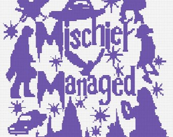 Mischief Managed: schema digitale a mosaico all'uncinetto