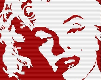 Marilyn Monroe: patrón de ganchillo de mosaico con superposición digital