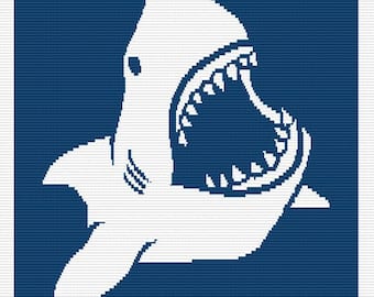 Shark: cyfrowy wzór na mozaikę szydełkową