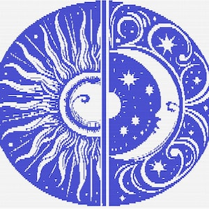 Celestial Skies: digital overlay mosaic crochet pattern