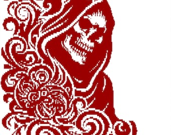 Muerte: patrón de ganchillo de mosaico superpuesto digital