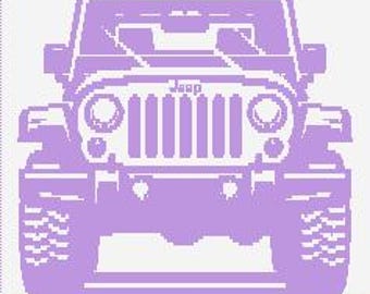 Jeep: cyfrowy wzór na mozaikę szydełkową