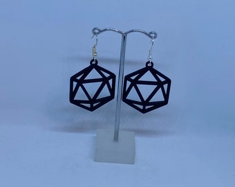 3d Printed DnD Dice Outline Earrings