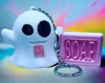 Soap & Ghost Keyrings – Call of Duty Inspired Gamer Keychain, Funny Gaming Gift, COD Fan Accessory