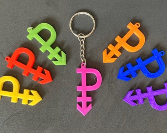 3D printed LGBTQ+ Pansexual symbol keyring