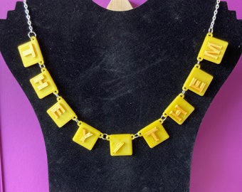 3D Printed They/Them Pronouns Necklace