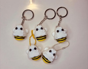3D printed Boo Bee's Keyring, Ghost Bee