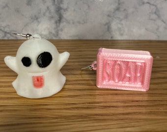 3D Printed Soap and Ghost Earrings, COD Modern Warfare 2